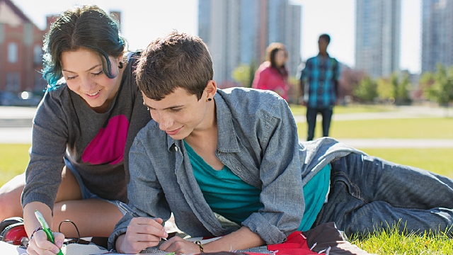 Boy and Girl Writing