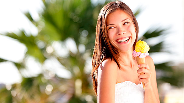 Girl eating ice cream