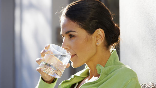 Woman drinking water